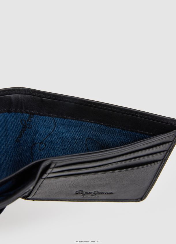 Brieftasche aus Leder mit durchgehendem Logo Männer Pepe Jeans Schwarz 84XH6T1296