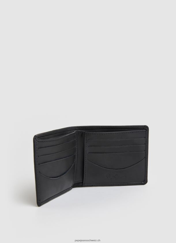Brieftasche aus Leder mit graviertem Logo Männer Pepe Jeans Schwarz 84XH6T1298