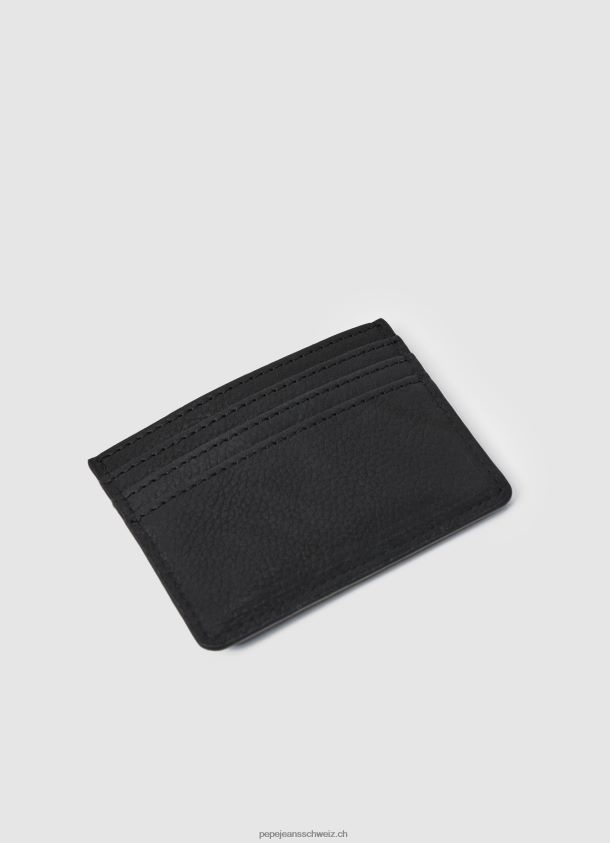 Kartenetui aus bedrucktem Futterleder Männer Pepe Jeans Schwarz 84XH6T1289