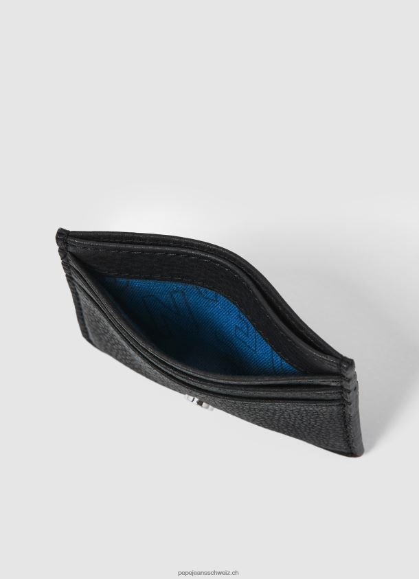 Kartenetui aus bedrucktem Futterleder Männer Pepe Jeans Schwarz 84XH6T1289
