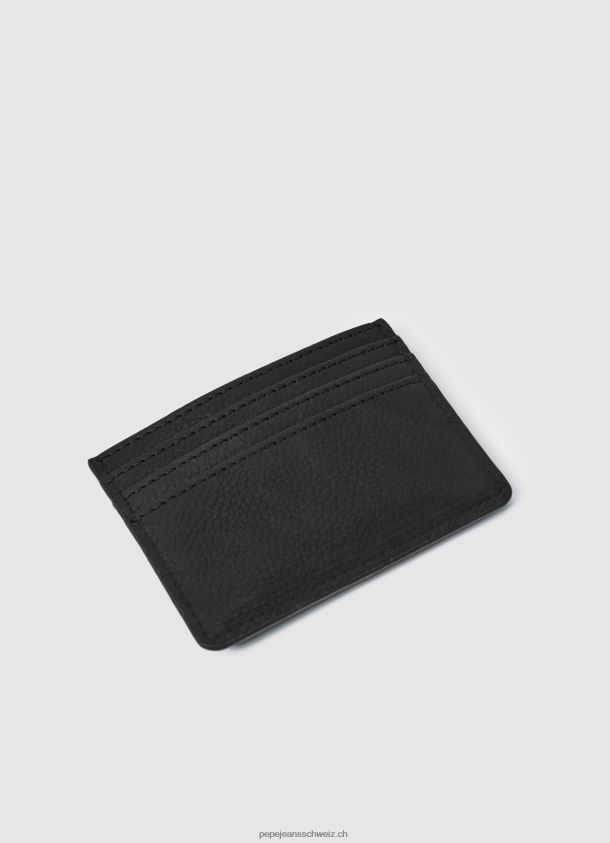 Kartenetui aus bedrucktem Futterleder Männer Pepe Jeans Schwarz 84XH6T1289