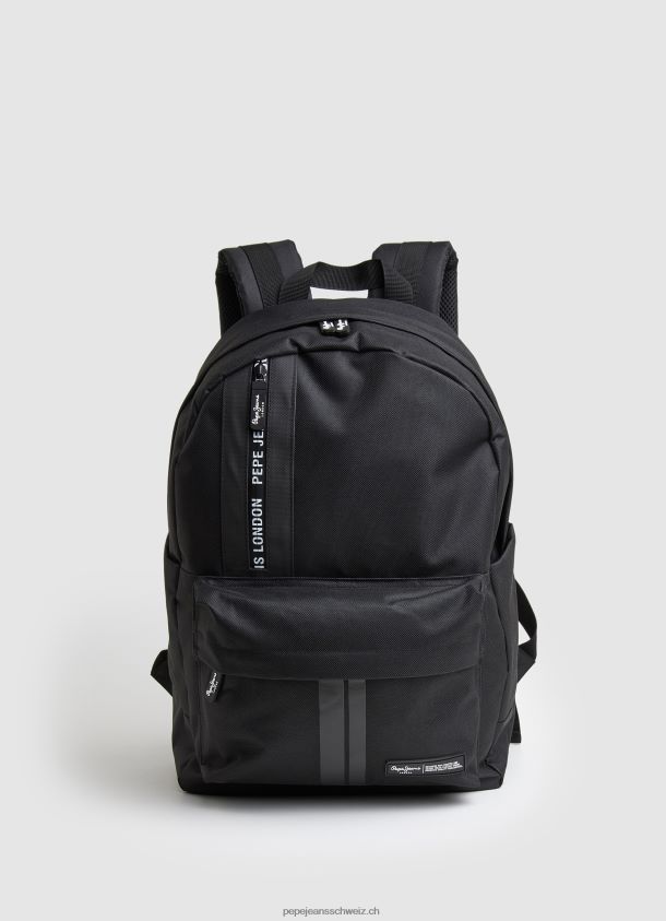 Stoffrucksack mit Liniendetails Männer Pepe Jeans Schwarz 84XH6T1294