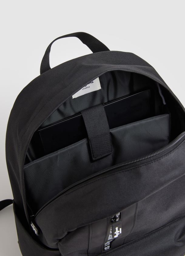 Stoffrucksack mit Liniendetails Männer Pepe Jeans Schwarz 84XH6T1294