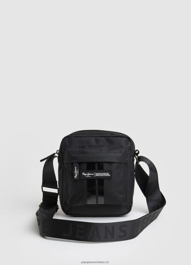 Stoffrucksack mit Liniendetails Männer Pepe Jeans Schwarz 84XH6T1294