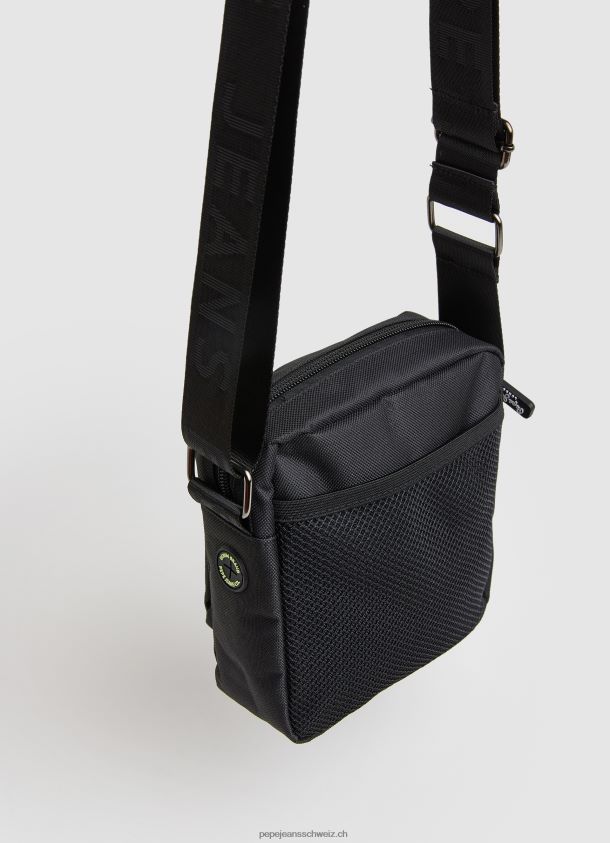 Umhängetasche aus Stoff mit geprägtem Logo Männer Pepe Jeans Schwarz 84XH6T1292